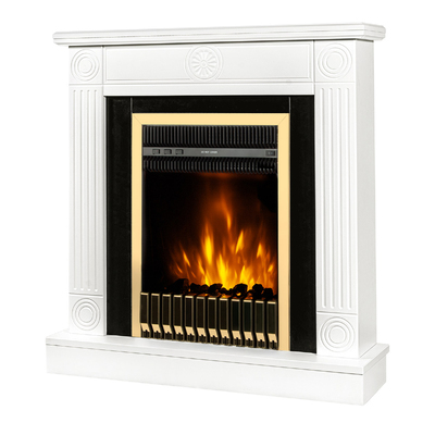 Elektrischer Kamin Donald & Gala gold, Art Flame, 865x820x250 mm, 2000W, Thermostat, 5 Flammenintensitätsmodi, Timer