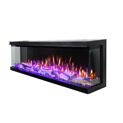 Haiti 65 Einbau-3D-Elektrokamin, Art Flame, 533x1651x332 mm, 1500W, mehr als 100 Farbkombinationen, Thermostat, Brennholz und Kristalle