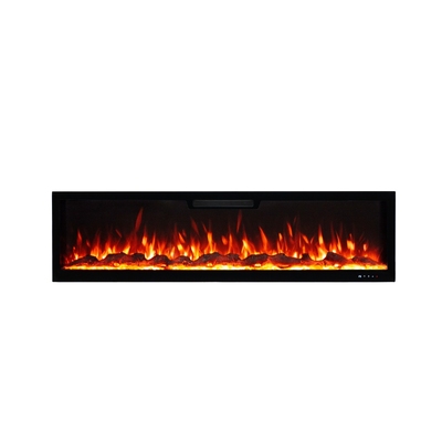 Elektrischer Einbau-/Wandkamin Vegas 60, Art Flame, 457x1524x126 mm, 1500W, 10 Flammenfarben, Thermostat, Brennholz und Kristalle