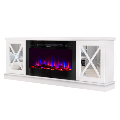 Elektrischer Kamin Sorrento & Adeli, Art Flame, 685x1820x300 mm, 1500W, 3 Flammenfarben, 5 Flammenintensitätsmodi, Brennholz und Kristalle