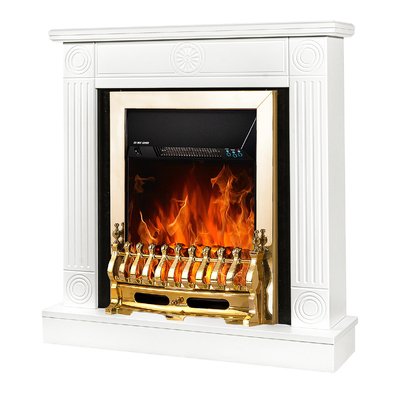 Elektrischer Kamin Donald & Galileo gold, Art Flame, 865x820x250 mm, 2000W, Thermostat, 5 Flammenintensitätsmodi, Timer