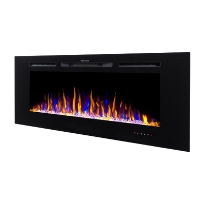 Hefest Einbau- und Wandkamin,Art Flame, 544x1524x140 mm, 1500 W, 3 Flammenfarben, 5 Helligkeitsstufen der Flamme, Brennholz und Kristalle