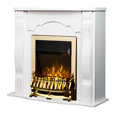 Elektrischer Kamin Clasic & Galileo gold, Art Flame, 883x950x300 mm, 2000W, Thermostat, 5 Flammenintensitätsmodi, Timer