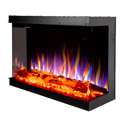 Haiti 40 Einbau-3D-Elektrokamin, Art Flame, 533x1035x332 mm, 1500W, mehr als 100 Farbkombinationen, Thermostat, Brennholz und Kristalle