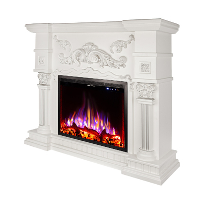 Elektrischer Kamin Miraj mini & Tomas, 1050x1200x320 mm, 1500W, 50 Farbkombinationen, Thermostat, Brennholz und Kristalle