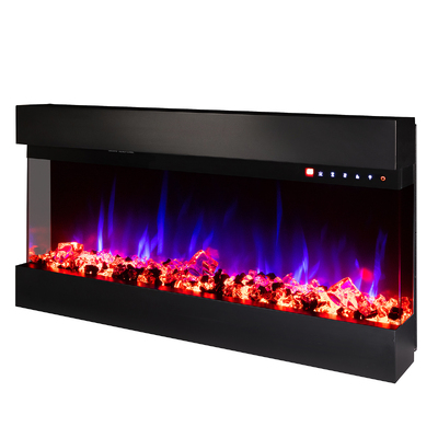 Elektrischer 3D Einbau-/Wandkamin Dalas, Art Flame, 484x930x200 mm, 1500W, 30 Farbkombinationen, Thermostat, Brennholz und Kristalle