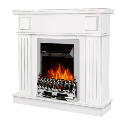 Elektrischer Kamin Marina & Galileo silver, Art Flame, 997x1034x270 mm, 2000W, Thermostat, 5 Flammenintensitätsmodi, Timer