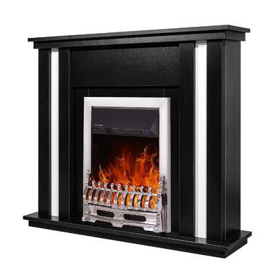Elektrischer Kamin Gustavo & Galileo silver, Art Flame, 950x1100x270 mm, 2000W, Thermostat, 5 Flammenintensitätsmodi, Timer
