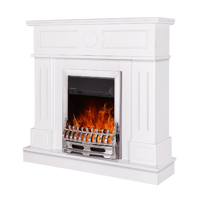 Elektrischer Kamin Ambasador & Galileo silver, Art Flame, 1000x1048x300 mm, 2000W, Thermostat, 5 Flammenintensitätsmodi, Timer