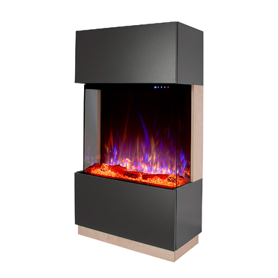 Elektrischer Kamin Kristalle und Dekosteine James &Gilbert, Art Flame, 1400x750x370 mm, 1500W, mehr als 100 Farbkombinationen, Thermostat, Brennholz