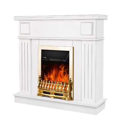 Elektrischer Kamin Marina & Galileo gold, Art Flame, 997x1034x270 mm, 2000W, Thermostat, 5 Flammenintensitätsmodi, Timer