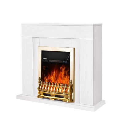 Elektrischer Kamin Agnes & Galileo gold, Art Flame, 850x950x300 mm, 2000W, Thermostat, 5 Flammenintensitätsmodi, Timer