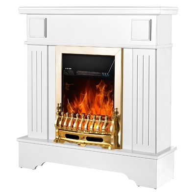Elektrischer Kamin Marina extra & Galileo gold, Art Flame, 1092x1034x300 mm, 2000W, Thermostat, 5 Flammenintensitätsmodi, Timer