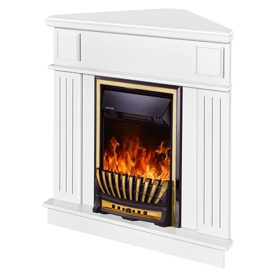 Elektrischer Eckkamin Marina & Meridian, Art Flame, 1000x1000x500 mm, 2000W, Thermostat, 5 Flammenintensitätsmodi, Timer